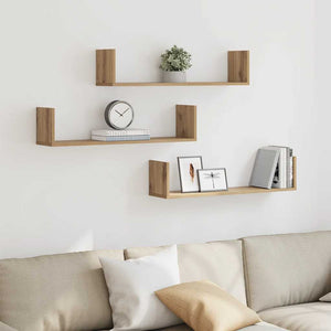 Wandregale 3er Set Artisan Eiche 80cm