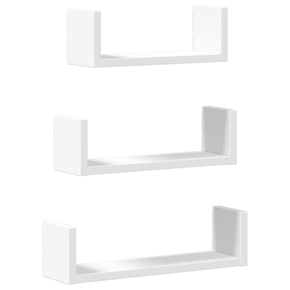 vidaXL Étagère murale 3 pcs Blanc Bois d'ingénierie