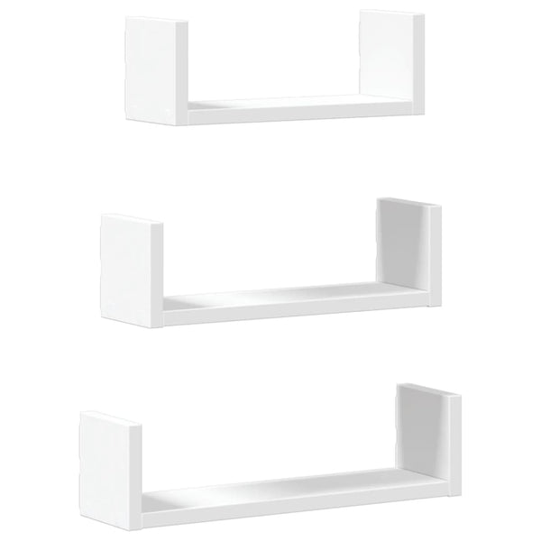 Wandregal 3er Set Weiß Holz