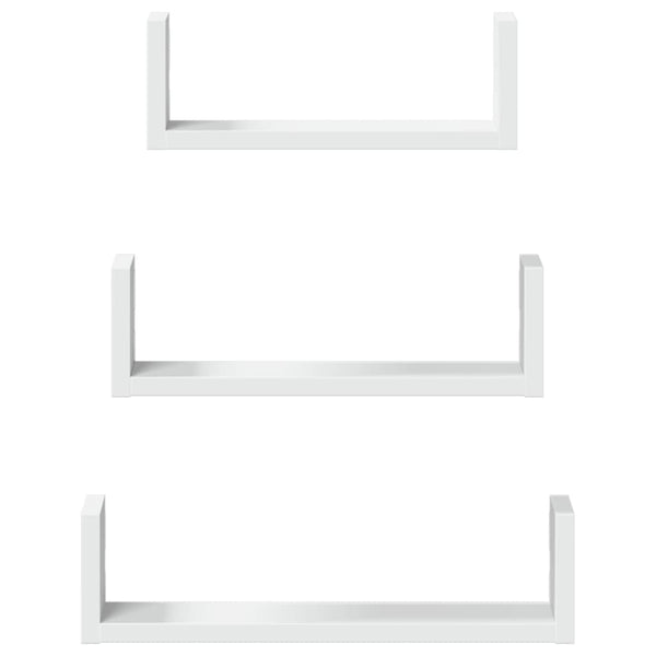 Wandregal 3er Set Weiß Holz