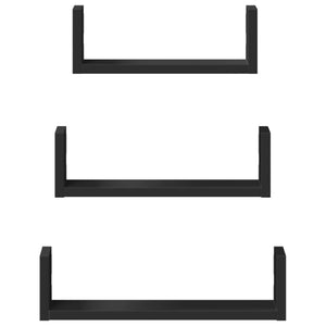 Schwarze Wandregale, 3er Set
