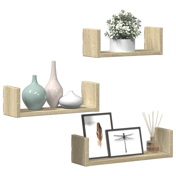 Wandregal 3er Set Sonoma Eiche