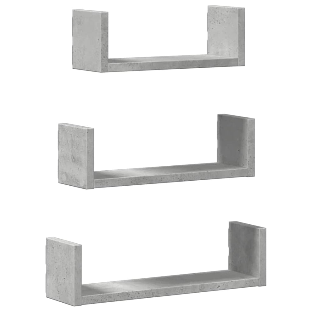 vidaXL Étagère murale 3 pcs Gris béton Aggloméré