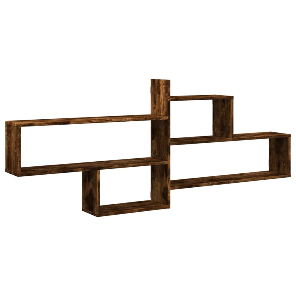 vidaXL Wall Shelf Smoked Oak 167.5x18x68 cm Engineered Wood