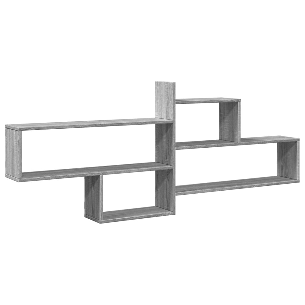 vidaXL Wall Shelf Gray Sonoma 167.5x18x68 cm Engineered Wood
