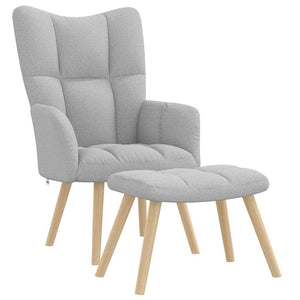Relaxsessel mit Hocker, Wolkengrau