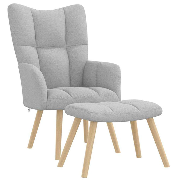 Relaxsessel mit Hocker, Wolkengrau