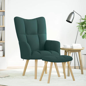 Dunkelgrüner Relaxsessel mit Hocker