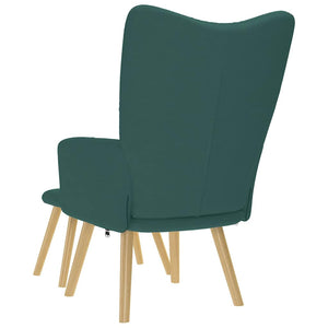 Dunkelgrüner Relaxsessel mit Hocker