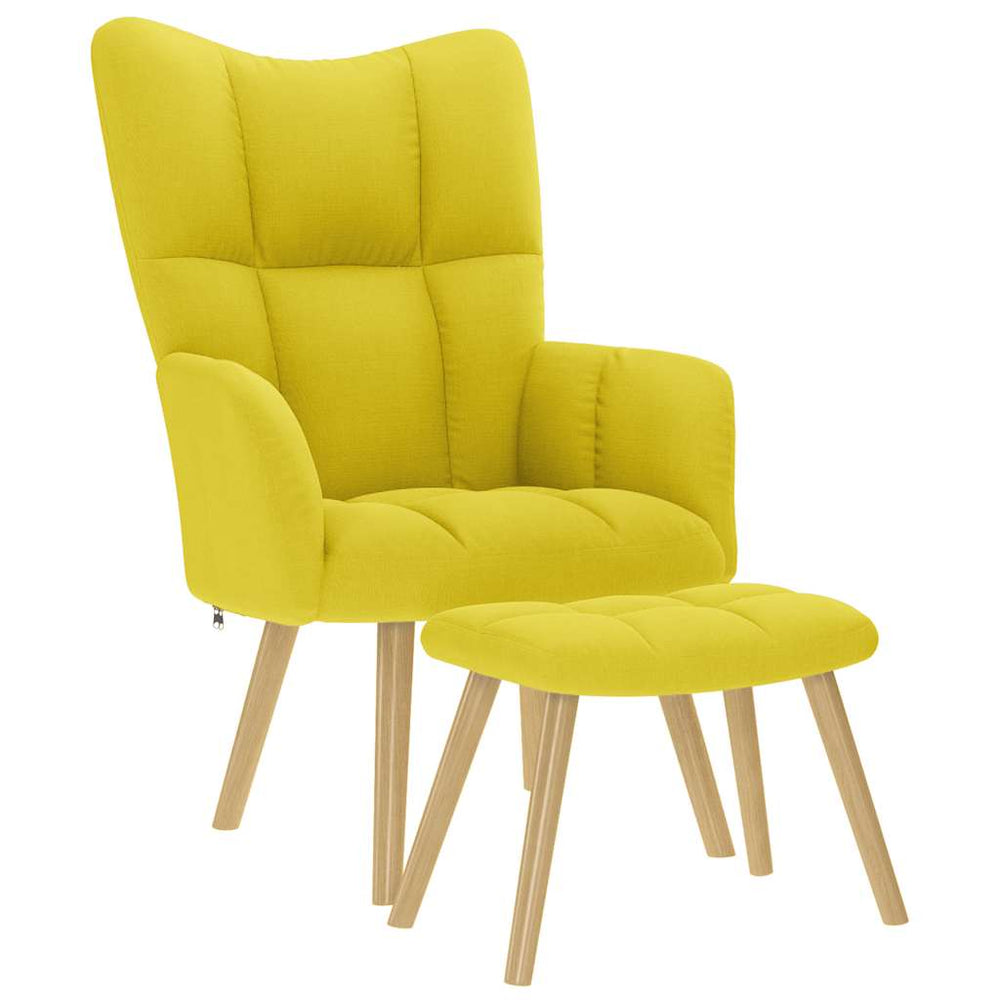 Gelber Relaxsessel mit Hocker