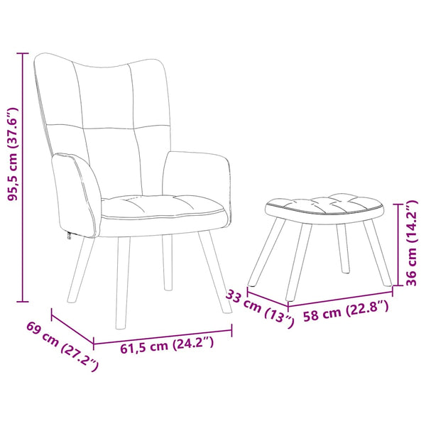 Gelber Relaxsessel mit Hocker