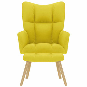 Gelber Relaxsessel mit Hocker