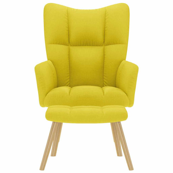 Gelber Relaxsessel mit Hocker