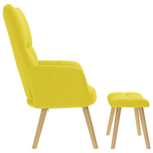 Gelber Relaxsessel mit Hocker