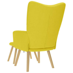 Gelber Relaxsessel mit Hocker