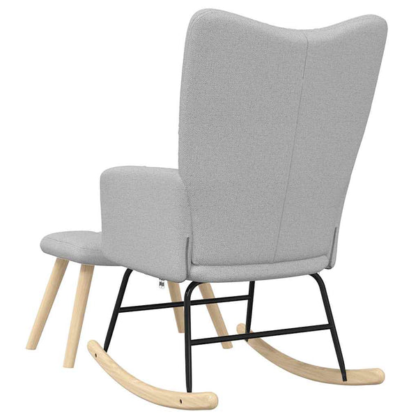 Schaukelstuhl mit Hocker, Wolkengrau