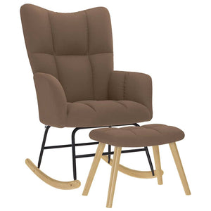 Schaukelstuhl mit Hocker Braun