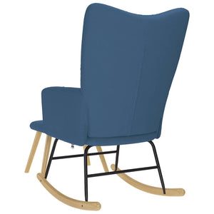 Blauer Schaukelstuhl mit Fußhocker