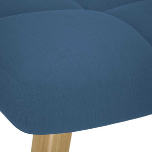 Blauer Schaukelstuhl mit Fußhocker