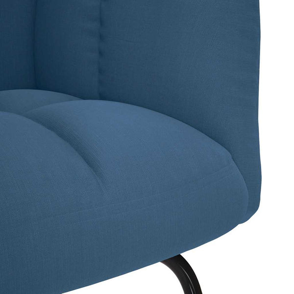 Blauer Schaukelstuhl mit Fußhocker