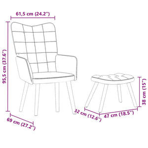 Gelber Samt Relaxsessel mit Hocker