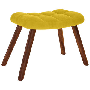 Gelber Samt Relaxsessel mit Hocker