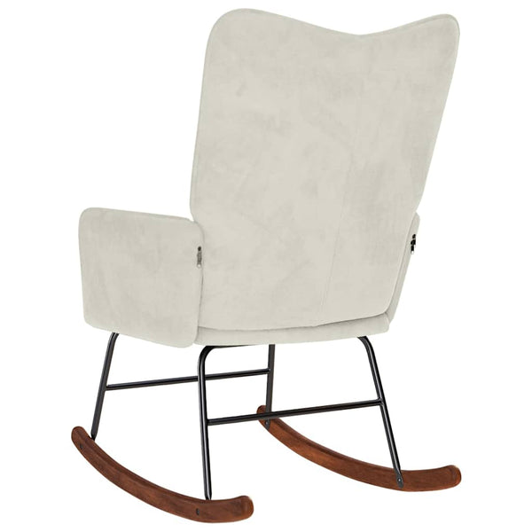 Schaukelstuhl Creme Samt