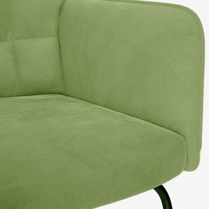 Hellgrüner Samt Schaukelstuhl mit Hocker