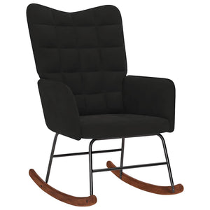 vidaXL Rocking Chair with Footrest Black Velvet