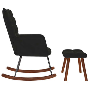 vidaXL Rocking Chair with Footrest Black Velvet
