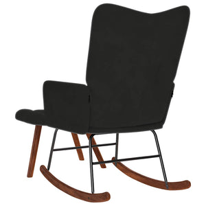 vidaXL Rocking Chair with Footrest Black Velvet