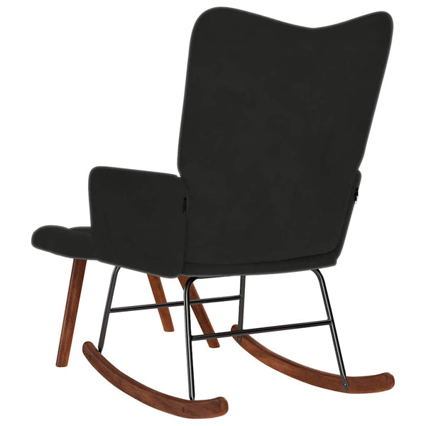 vidaXL Rocking Chair with Footrest Black Velvet