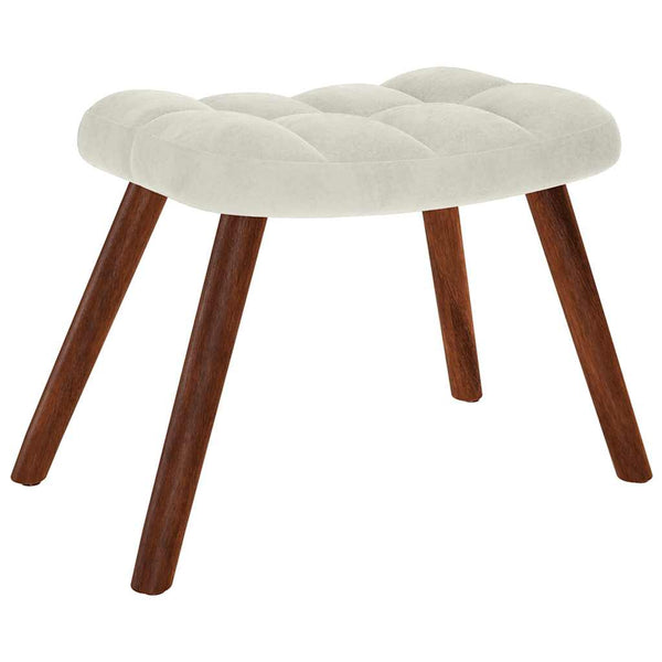 Schaukelstuhl mit Hocker Creme Samt