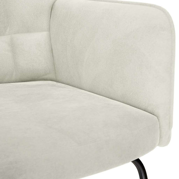 Schaukelstuhl mit Hocker Creme Samt