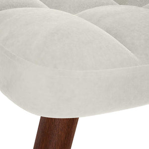 Schaukelstuhl mit Hocker Creme Samt