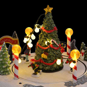 Weihnachtsdorf Dekoration mit Lichtern