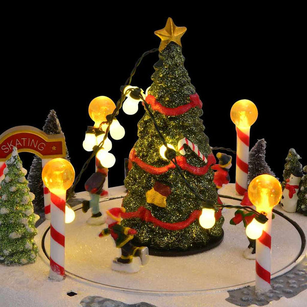 Weihnachtsdorf Dekoration mit Lichtern