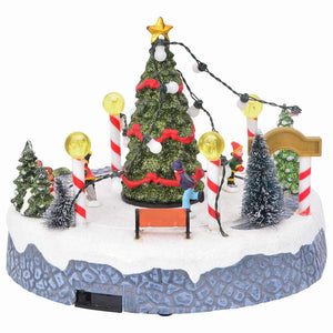 Weihnachtsdorf Dekoration mit Lichtern