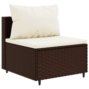 6-tlg. Garten Lounge Set Braun Poly Rattan