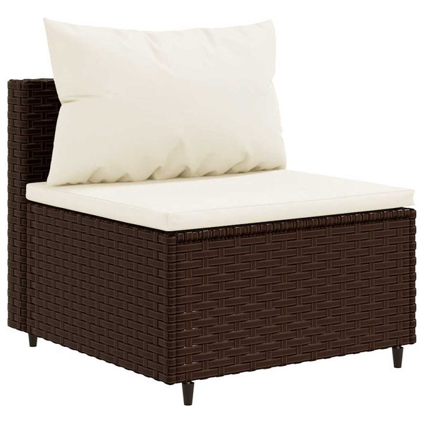 6-tlg. Garten Lounge Set Braun Poly Rattan