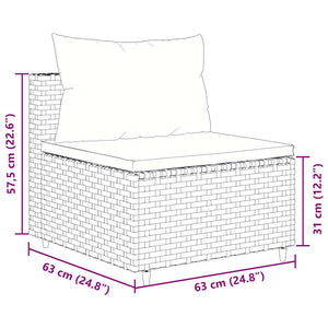 6-tlg. Garten Lounge Set Braun Poly Rattan