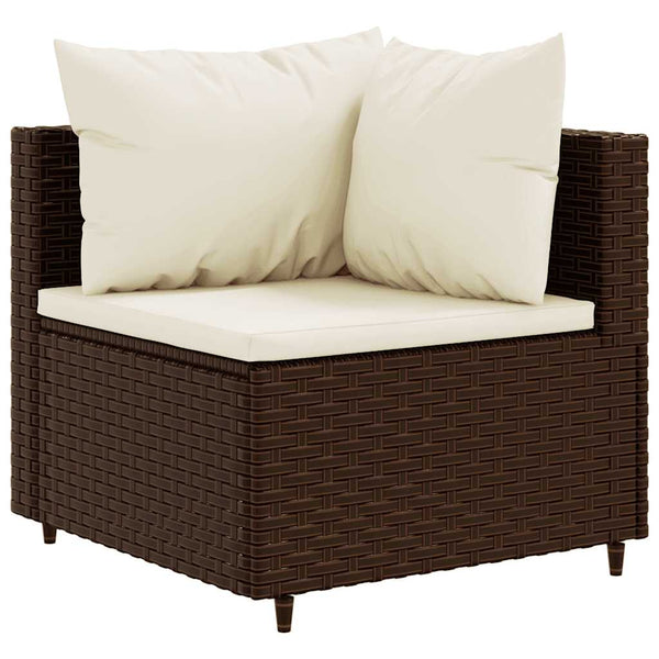 6-tlg. Garten Lounge Set Braun Poly Rattan