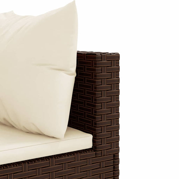 6-tlg. Garten Lounge Set Braun Poly Rattan