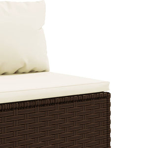 6-tlg. Garten Lounge Set Braun Poly Rattan