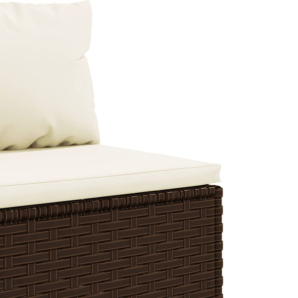 6-tlg. Garten Lounge Set Braun Poly Rattan