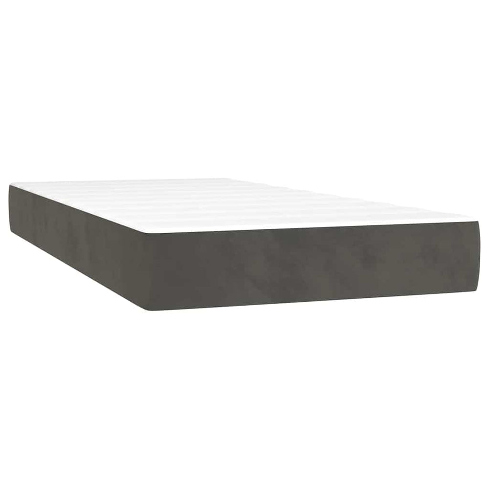 Taschenfederkernmatratze Kinder 80x160 cm Dunkelgrau Samt