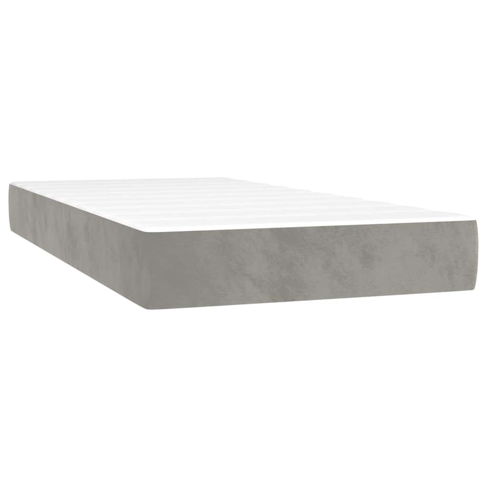 Taschenfederkernmatratze 90x210 cm Hellgrau Samt