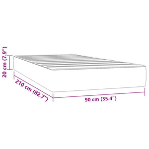 Taschenfederkernmatratze 90x210 cm Hellgrau Samt