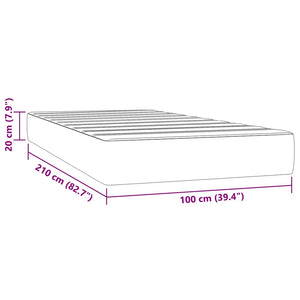 Taschenfederkernmatratze 100x210 cm Dunkelgrau Samt