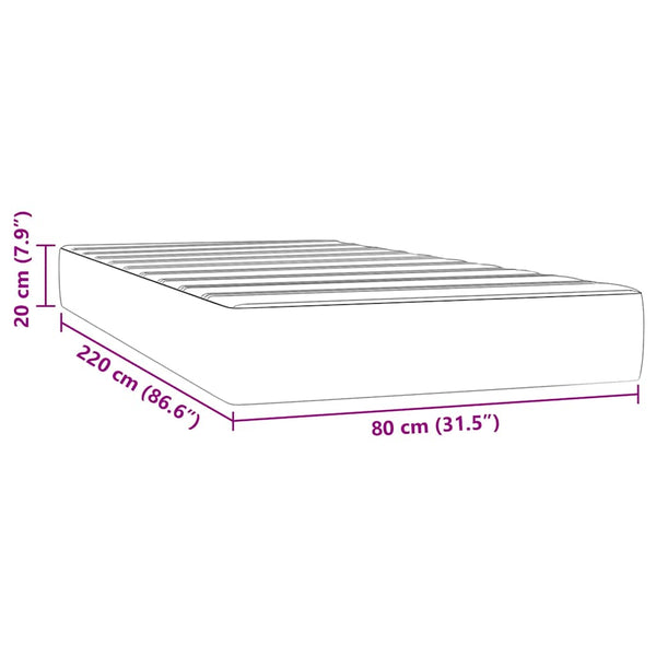 Taschenfederkernmatratze Rosa 80x220 cm Samt